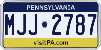 PA license plate MJJ2787