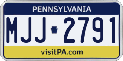 PA license plate MJJ2791