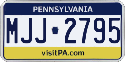 PA license plate MJJ2795