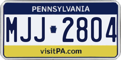 PA license plate MJJ2804