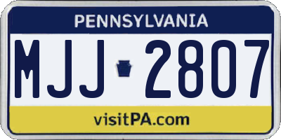 PA license plate MJJ2807