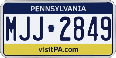 PA license plate MJJ2849