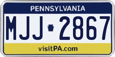 PA license plate MJJ2867