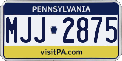 PA license plate MJJ2875