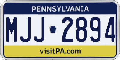 PA license plate MJJ2894