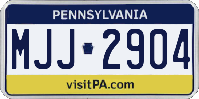 PA license plate MJJ2904