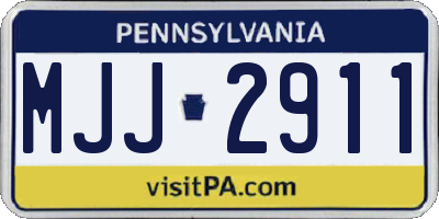 PA license plate MJJ2911