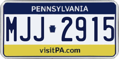 PA license plate MJJ2915