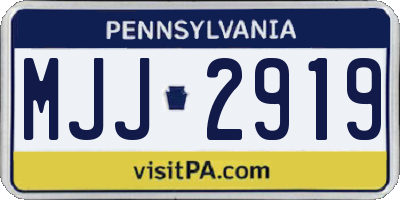 PA license plate MJJ2919