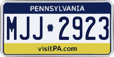 PA license plate MJJ2923
