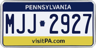 PA license plate MJJ2927