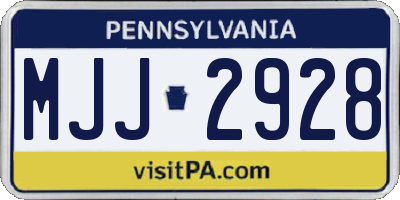 PA license plate MJJ2928