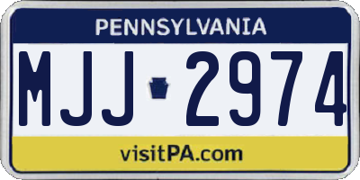 PA license plate MJJ2974