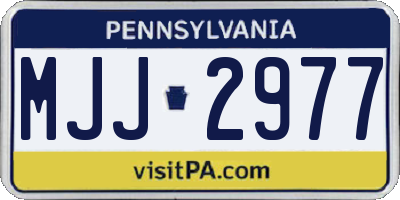 PA license plate MJJ2977