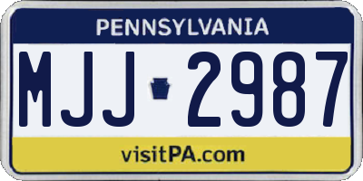 PA license plate MJJ2987