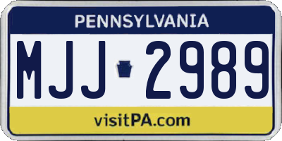 PA license plate MJJ2989
