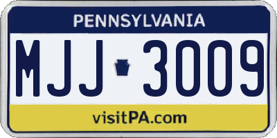 PA license plate MJJ3009