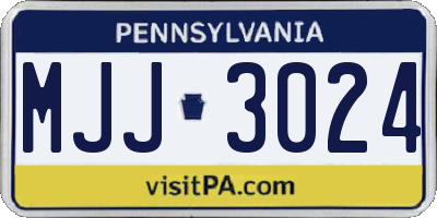 PA license plate MJJ3024