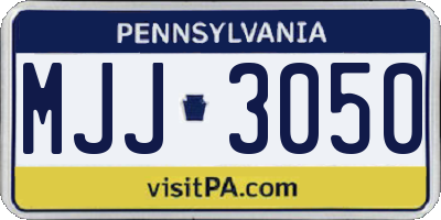 PA license plate MJJ3050
