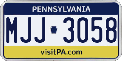 PA license plate MJJ3058