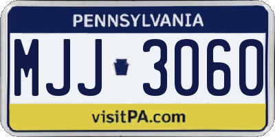 PA license plate MJJ3060