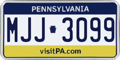 PA license plate MJJ3099