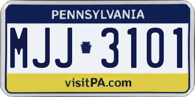 PA license plate MJJ3101