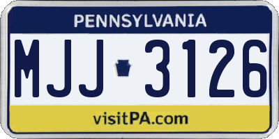 PA license plate MJJ3126