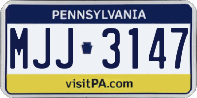 PA license plate MJJ3147