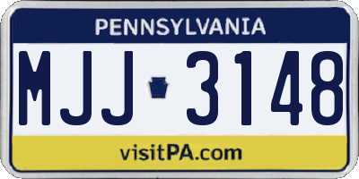 PA license plate MJJ3148