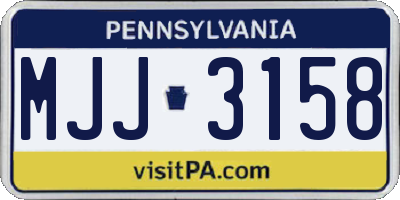 PA license plate MJJ3158