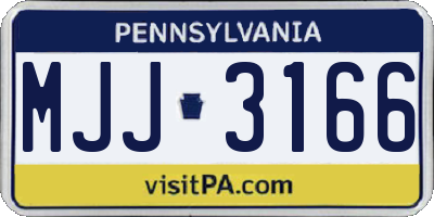 PA license plate MJJ3166