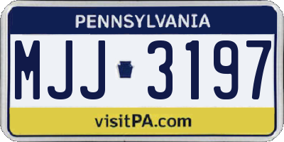 PA license plate MJJ3197