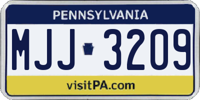 PA license plate MJJ3209
