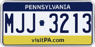 PA license plate MJJ3213