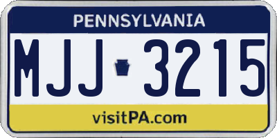 PA license plate MJJ3215