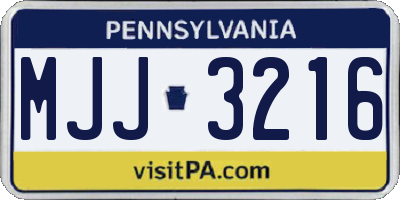 PA license plate MJJ3216