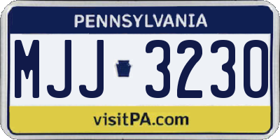 PA license plate MJJ3230