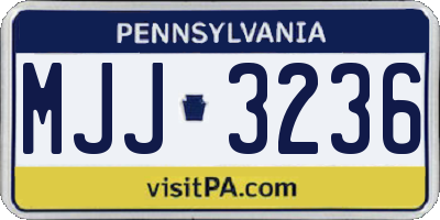 PA license plate MJJ3236