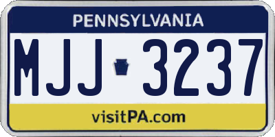 PA license plate MJJ3237