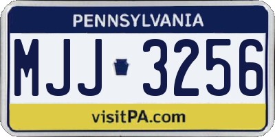 PA license plate MJJ3256