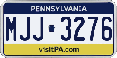 PA license plate MJJ3276