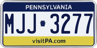 PA license plate MJJ3277