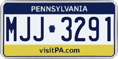 PA license plate MJJ3291