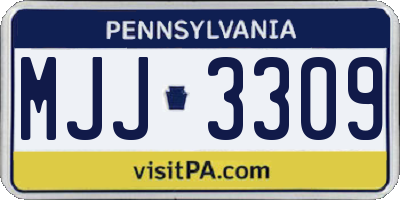 PA license plate MJJ3309