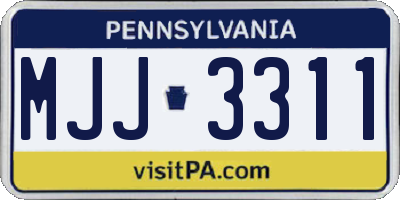 PA license plate MJJ3311