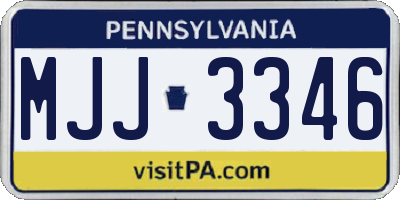 PA license plate MJJ3346