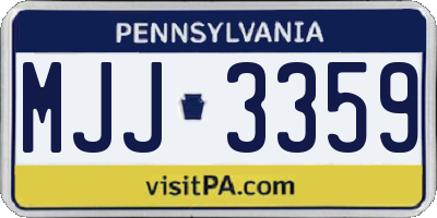 PA license plate MJJ3359