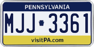 PA license plate MJJ3361