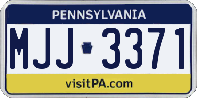 PA license plate MJJ3371